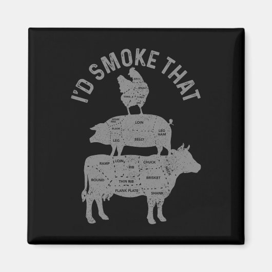 Chef Metzger Bbq Ich Würde Dieses Schweinefleisch  Magnet (Vorne)