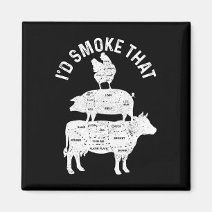 Chef Metzger Bbq Ich Würde Dieses Schweinefleisch  Magnet