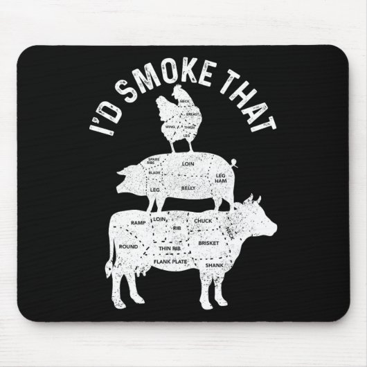 Chef Metzger Bbq Ich Würde Dieses Schweinefleisch Mousepad (Vorne)