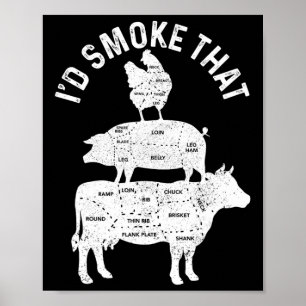 Chef Metzger Bbq Ich Würde Dieses Schweinefleisch  Poster