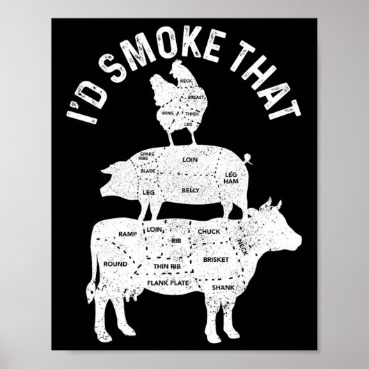 Chef Metzger Bbq Ich Würde Dieses Schweinefleisch Poster (Vorne)
