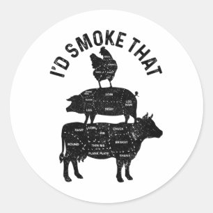 Chef Metzger Bbq Ich Würde Dieses Schweinefleisch Runder Aufkleber