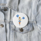 Chef mit Blue Pom Poms Button (Beispiel)