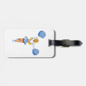 Chef mit Blue Pom Poms Gepäckanhänger (Rückseite horizontal)