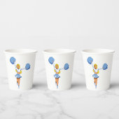 Chef mit Blue Pom Poms Pappbecher