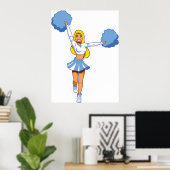 Chef mit Blue Pom Poms Poster (Heimbüro)