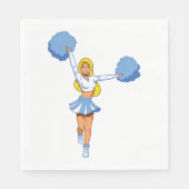 Chef mit Blue Pom Poms Serviette (Vorderseite)