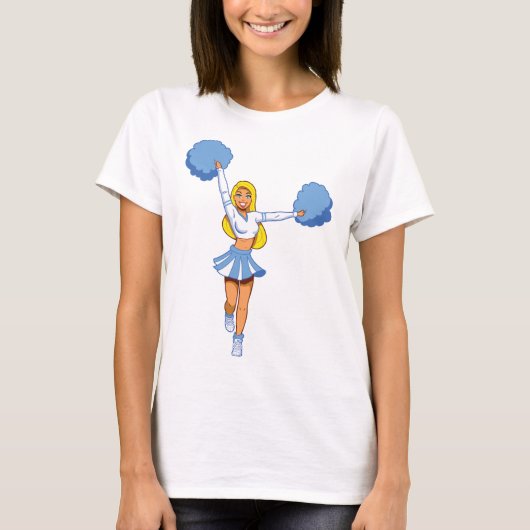 Chef mit Blue Pom Poms T-Shirt (Vorderseite)
