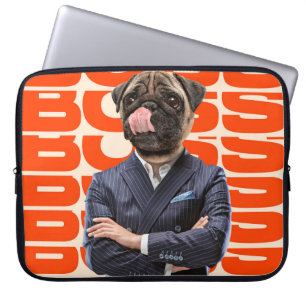 Chef mit Hundekopf und gekreuzten Händen Laptopschutzhülle
