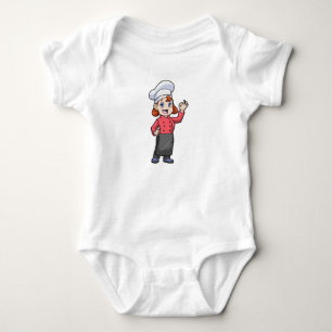 Chef mit Kochschürze Baby Strampler