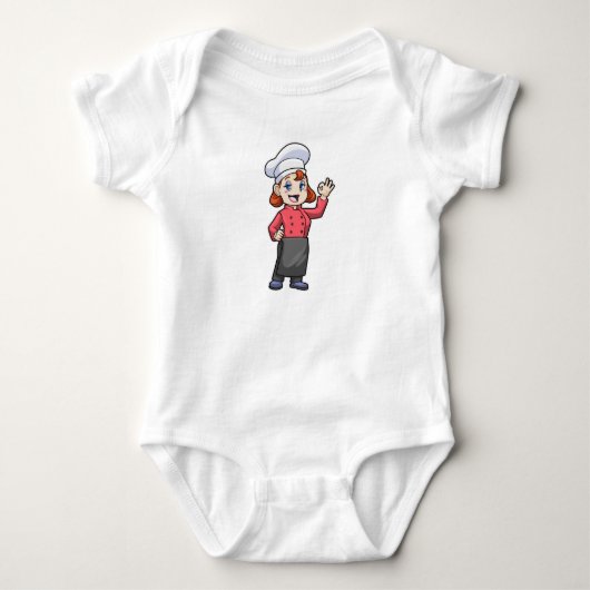Chef mit Kochschürze Baby Strampler (Vorderseite)