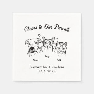 Chef Niedlich einfache 3 Hunde-Hochzeit Serviette