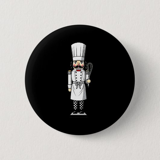 Chef Nutcracker Cook Hat Xmas Button (Vorderseite)