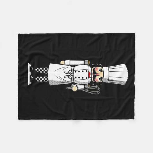 Chef Nutcracker Cook Hat Xmas  Fleecedecke (Vorderseite (Horizontal))