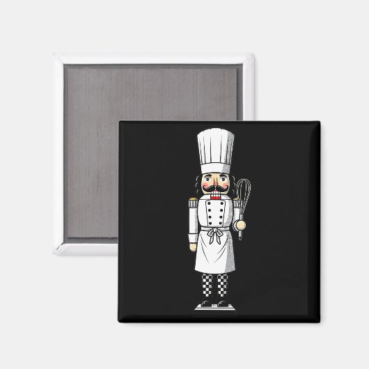 Chef Nutcracker Cook Hat Xmas  Magnet (Vorderseite/Rückseite)