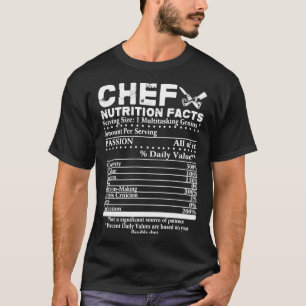 Chef Nutrition Facts Cool Chef Tee Gift For Chefs
