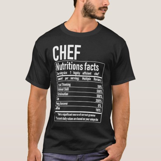 Chef Nutrition Facts  Culinary Cooking Cooker Outf T-Shirt (Vorderseite)