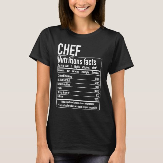 Chef Nutrition Facts Culinary Cooking Cooker Outf T-Shirt (Vorderseite)