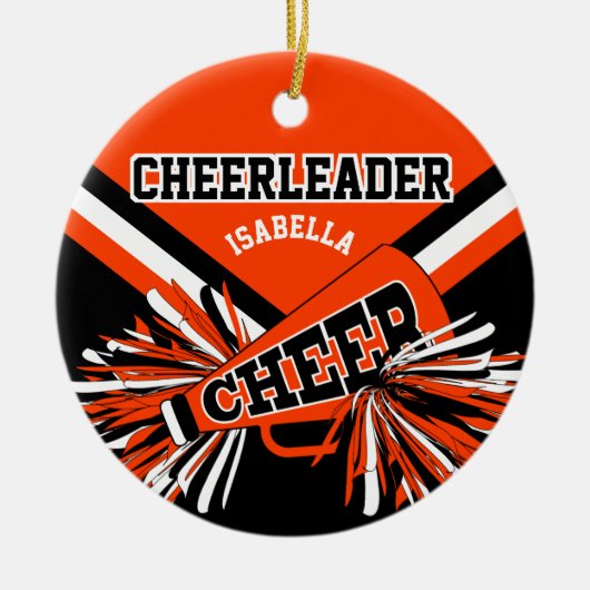 Chef - Orange, Schwarz und Weiß 2 Keramikornament (Vorne)