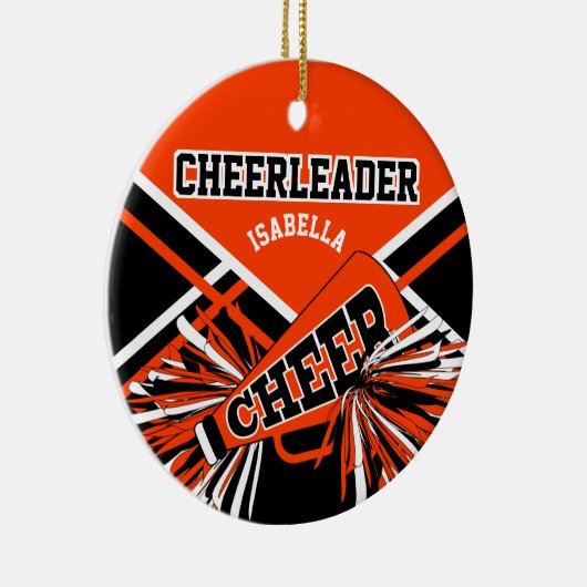 Chef 📣 💖 - Orange, Schwarz und Weiß Keramik Ornament (Rechts)