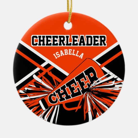 Chef 📣 💖 - Orange, Schwarz und Weiß Keramik Ornament (Vorne)