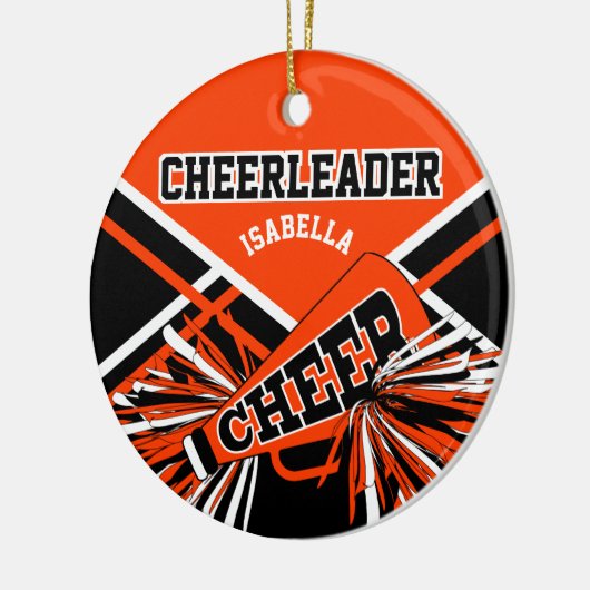 Chef 📣 💖 - Orange, Schwarz und Weiß Keramik Ornament (Links)