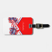 Chef Outfit in Rot, Weiß und Blau Gepäckanhänger (Vorderseite horizontal)