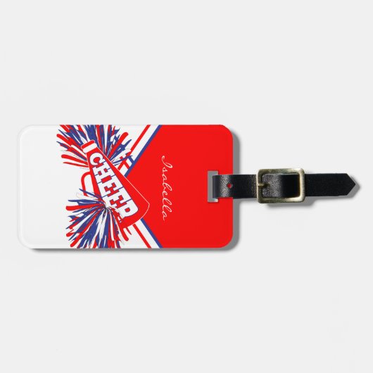 Chef Outfit in Rot, Weiß und Blau Gepäckanhänger (Vorderseite horizontal)