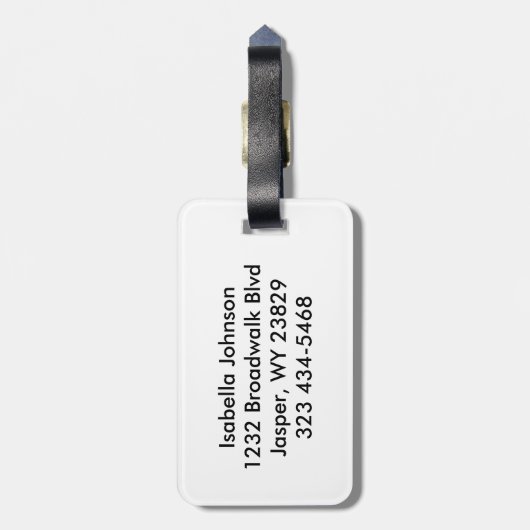 Chef Outfit in Rot, Weiß und Blau Gepäckanhänger (Rückseite vertikal)