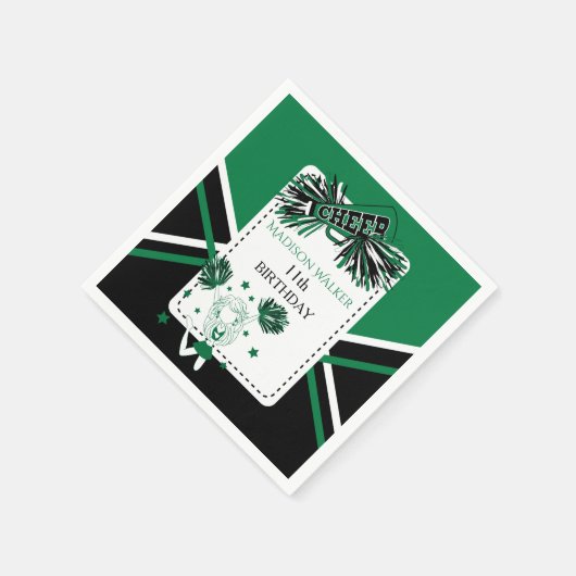 Chef Party Green, Black, White Serviette (Ecke)