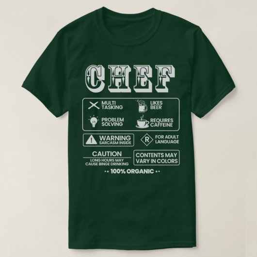 Chef pastry chef pampered chef cook  T-Shirt (Design vorne)