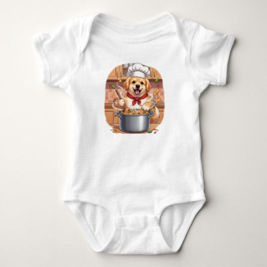 Chef Pawsta Baby Strampler (Vorderseite)