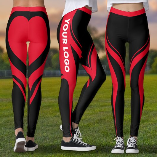 Chef Red Black Heart Hintern Team Uniform Logo Leggings