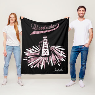 Chef 📣 💖 - Rosa Glitzer und Schwarz Fleecedecke