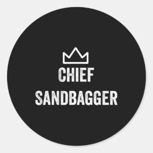 Chef Sandbagger Geschenk für Golf Meme Bjj Schach  Runder Aufkleber