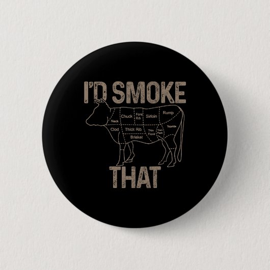 Chef Schlachter Koch Bbq Ich Würde Diese Kuh Rindf Button (Vorderseite)