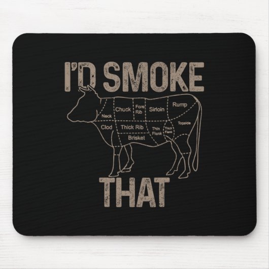 Chef Schlachter Koch Bbq Ich Würde Diese Kuh Rindf Mousepad (Vorne)