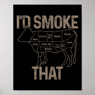 Chef Schlachter Koch Bbq Ich Würde Diese Kuh Rindf Poster
