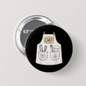 Chef-Schürze Lustig Niedlich Kulinarisch Kochen Ko Button (Vorne & Hinten)