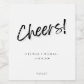 Chef Schwarz-weiße Gastgeschenk Hochzeit Weinetike Weinetikett (Einzelnes Label)