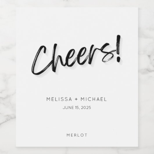 Chef Schwarz-weiße Gastgeschenk Hochzeit Weinetike Weinetikett (Einzelnes Label)