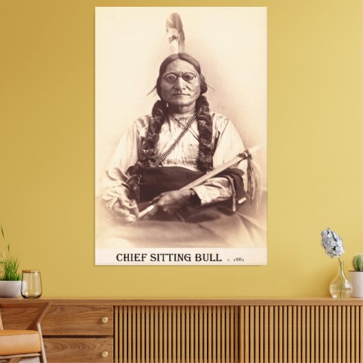 Chef sitzt Bull mit Augenbrille c. 1881 Leinwanddruck (Insitu (Wohnzimmer))