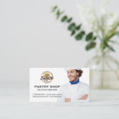 Chef Smiling | Bakery Logo Visitenkarte (Stehend Vorderseite)