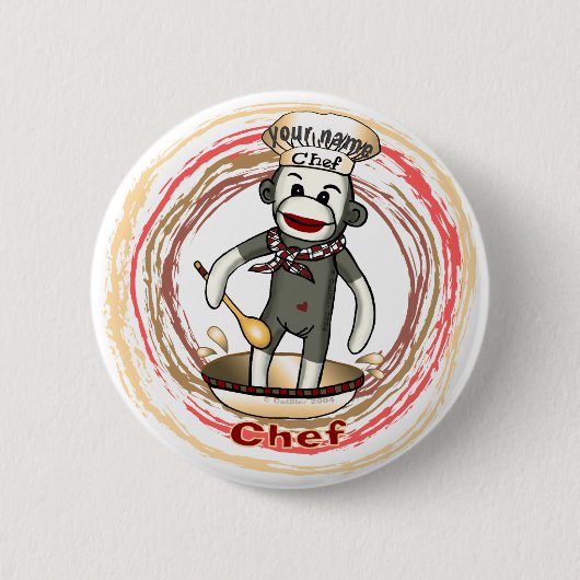 Chef-Sockenaffe Pin-Taste Button (Vorderseite)