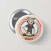 Chef-Sockenaffe Pin-Taste Button (Vorne & Hinten)