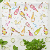 Chef Spaß Champange Flöten trinken Gläser Geschirrtuch (Gefaltet)