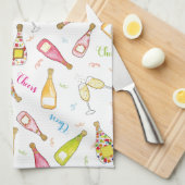 Chef Spaß Champange Flöten trinken Gläser Geschirrtuch (Viertel Falte)