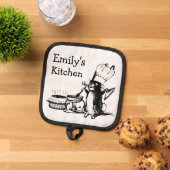 Chef Süßes Kaninchen Personalisiert Topflappen (Oben Unten)