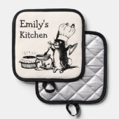 Chef Süßes Kaninchen Personalisiert Topflappen (Vorderseite/Rückseite)