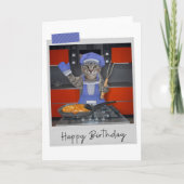 Chef Tabby Cat Funny Birthday Card Karte (Vorderseite)